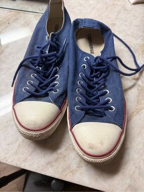 Converse Blue Canvas Low-Top All Star Sneakers